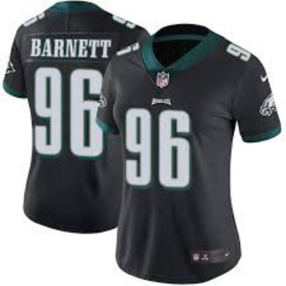 Women Philadelphia Eagles #96 Derek Barnett Black Nike NFL Jerseys->women nfl jersey->Women Jersey